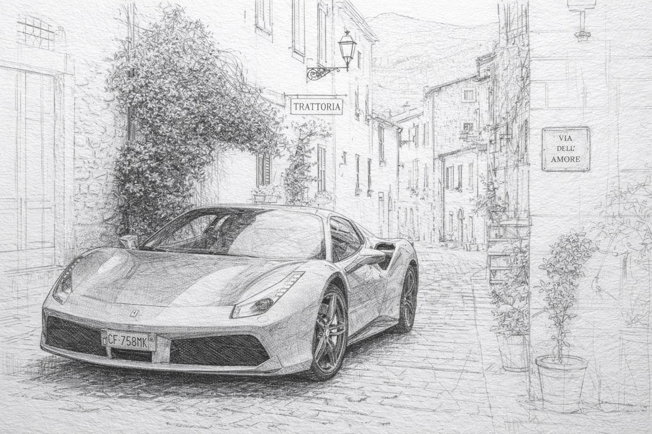 Ferrari detailed sketch