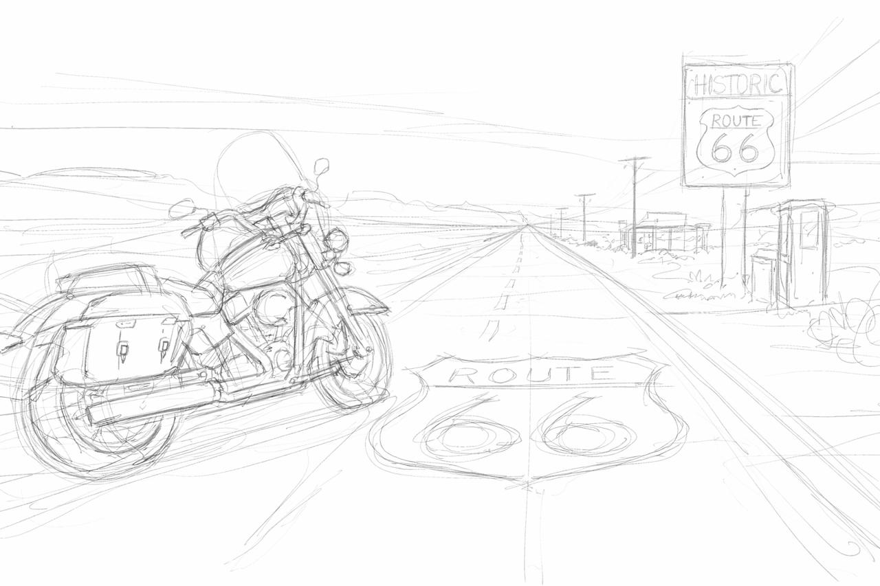 Route 66 rough sketch